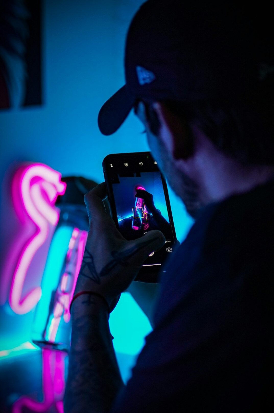 Creator recording a short vertical video for social media