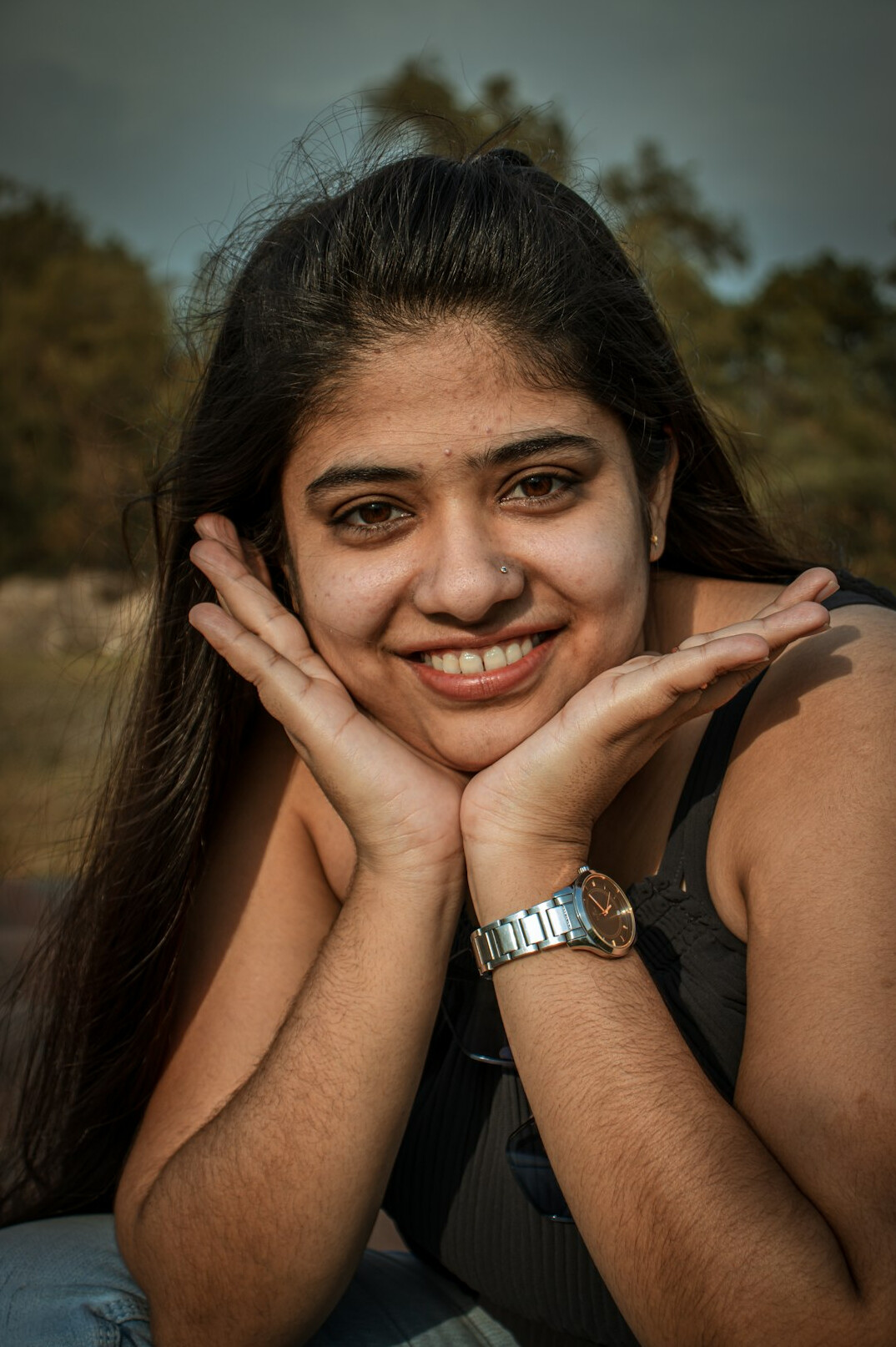 Portrait of a young woman smiling